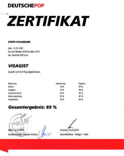 Zertifikat-Visagist